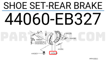 Nissan 44060EB327 SHOE SET-REAR BRAKE